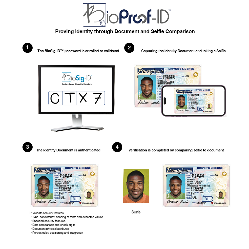 BioProof-ID flow, detailing all steps for process.